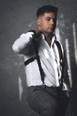 Natūralios odos rankų darbo vyriškos petnešos CULPEAUS – FancyFox.lt